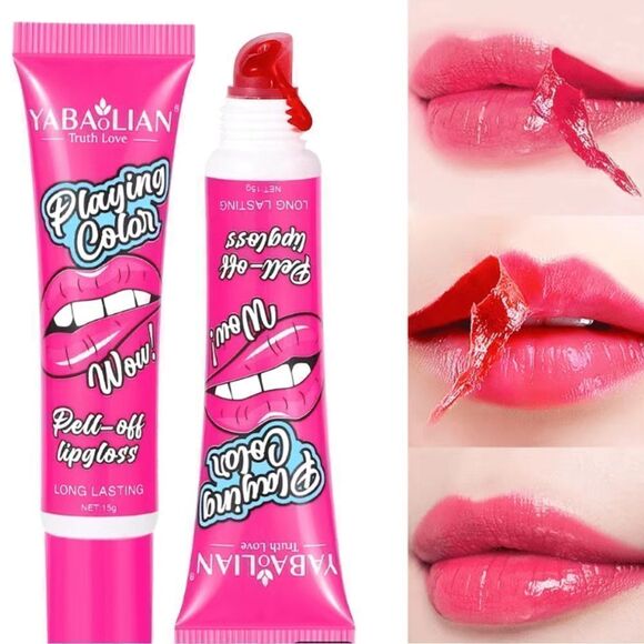 PLAYING COLOR PEEL OFF LIPSTICK WATERPROOF LONG LASTING LIP MOISTURIZER GLOSS - Picture 1 of 8
